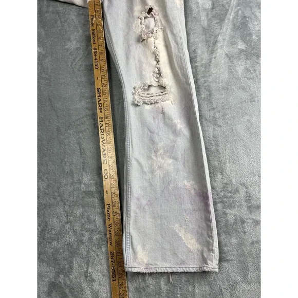 Vintage Y2K Hollister Low Rise Bootcut Mens Jeans 34x32 Thrashed Destroyed Baggy